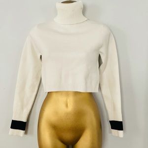 Zara knit high neck turtle neck long sleeve crop top size medium